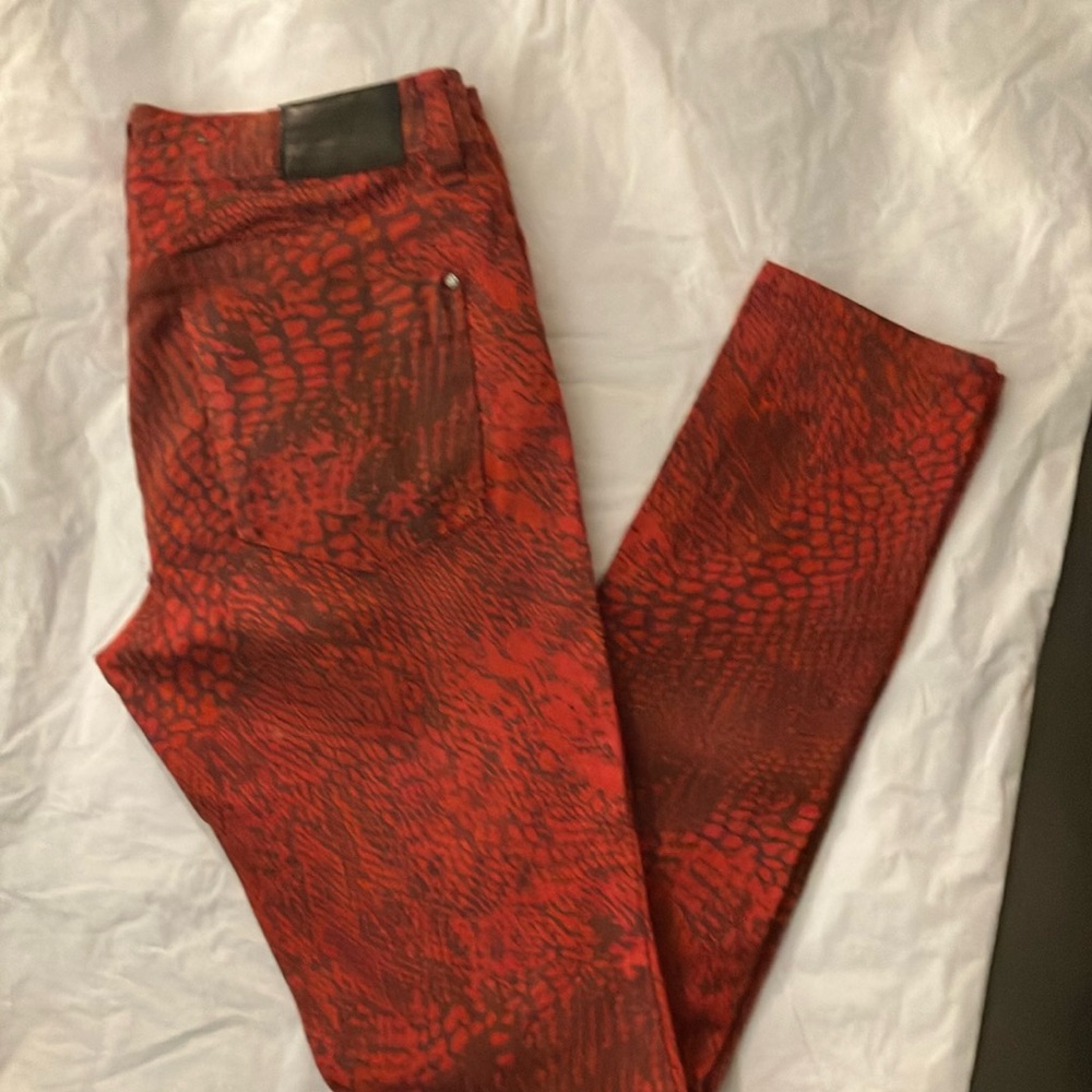 DKNY Red Patterned Women Jeggings